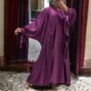 Gilet Et Robe Rayhana Très Ample Satiné Violet -Féminité Couture gilet et robe rayhana tres ample satine violet