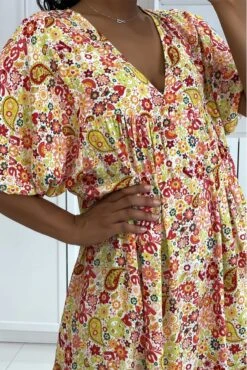 Longue Robe Blanche à Imprimé Hyper Tendance De La Saison Ample Et Confortable