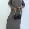 Longue Robe Sweat Abaya Anthracite à Capuche -Féminité Couture longue robe sweat abaya anthracite a capuche