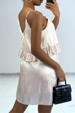 Petite Robe Fluide Satinée Robe Poudrée -Féminité Couture petite robe fluide satinee robe poudree 2