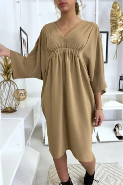 Robe Classe Camel à Manches Courtes -Féminité Couture robe classe camel a manches courtes 3