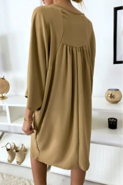 Robe Classe Camel à Manches Courtes -Féminité Couture robe classe camel a manches courtes 5