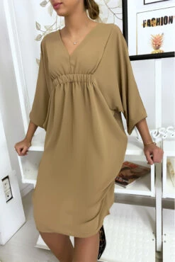 Robe Classe Camel à Manches Courtes -Féminité Couture robe classe camel a manches courtes 6