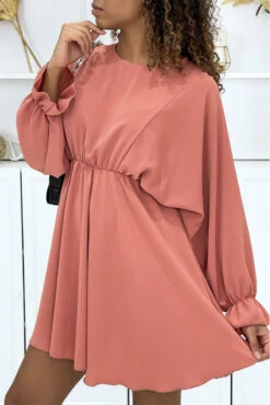 Robe Corail à Manches Chauve-souris -Féminité Couture robe corail a manches chauve souris 2