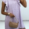 Robe Lila Matière Fluide Et Effet Accordéon -Féminité Couture robe lila matiere fluide et effet accordeon