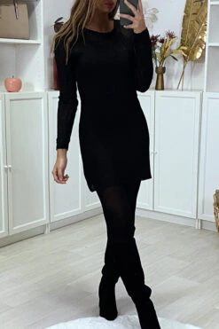 Robe Noir à Filet Scintillant -Féminité Couture robe noir a filet scintillant 3