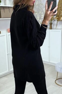 Robe Noir Scintillante à Manches Bouffantes -Féminité Couture robe noir scintillante a manches bouffantes 4