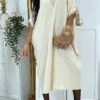 Robe Tunique Over Size Beige Vol V Avec Dentelle -Féminité Couture robe tunique over size beige vol v avec dentelle