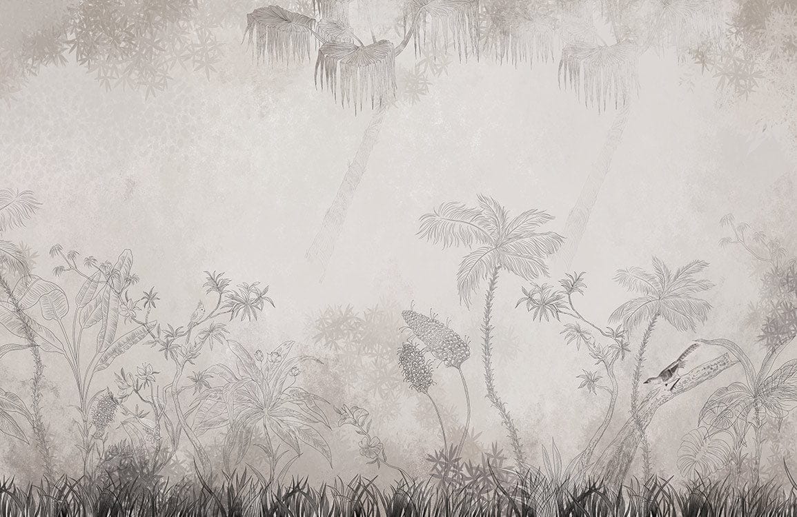 Devant -Féminité Couture grey forest wallpaper mural plain